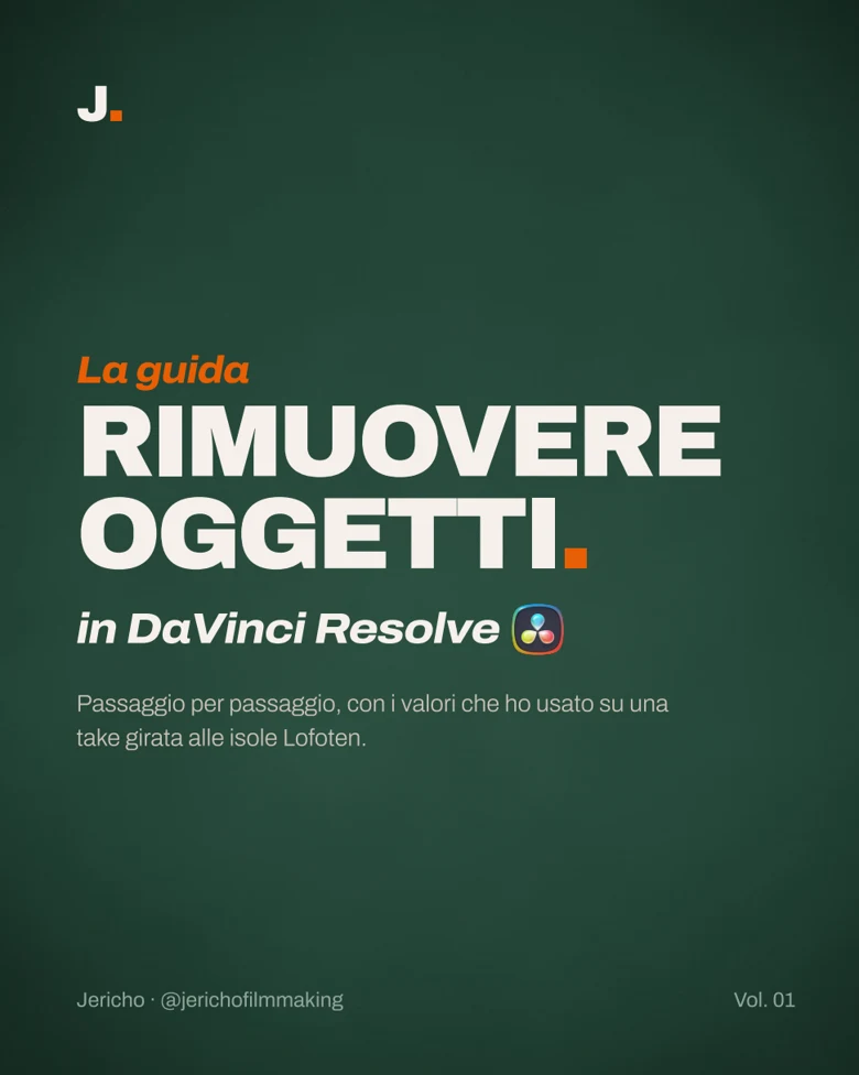 Copertina della guida Rimuovere oggetti in DaVinci Resolve, volume 01